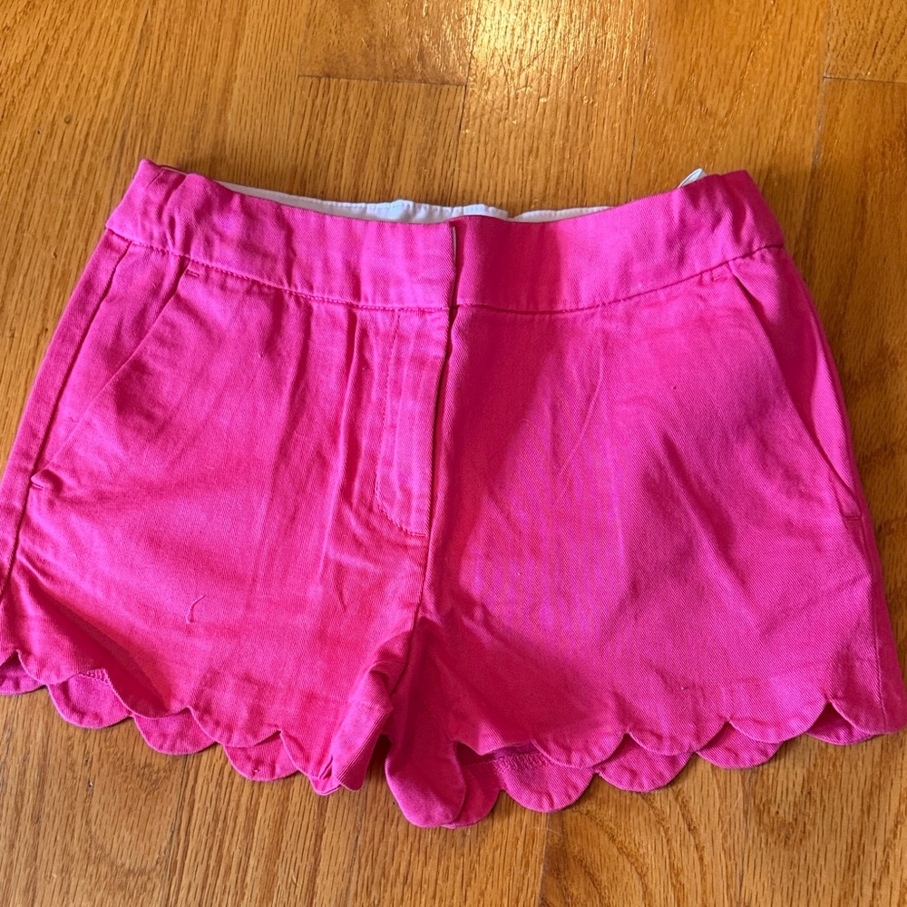 NWT Crewcuts hot Pink Scalloped Hem Shorts size 10